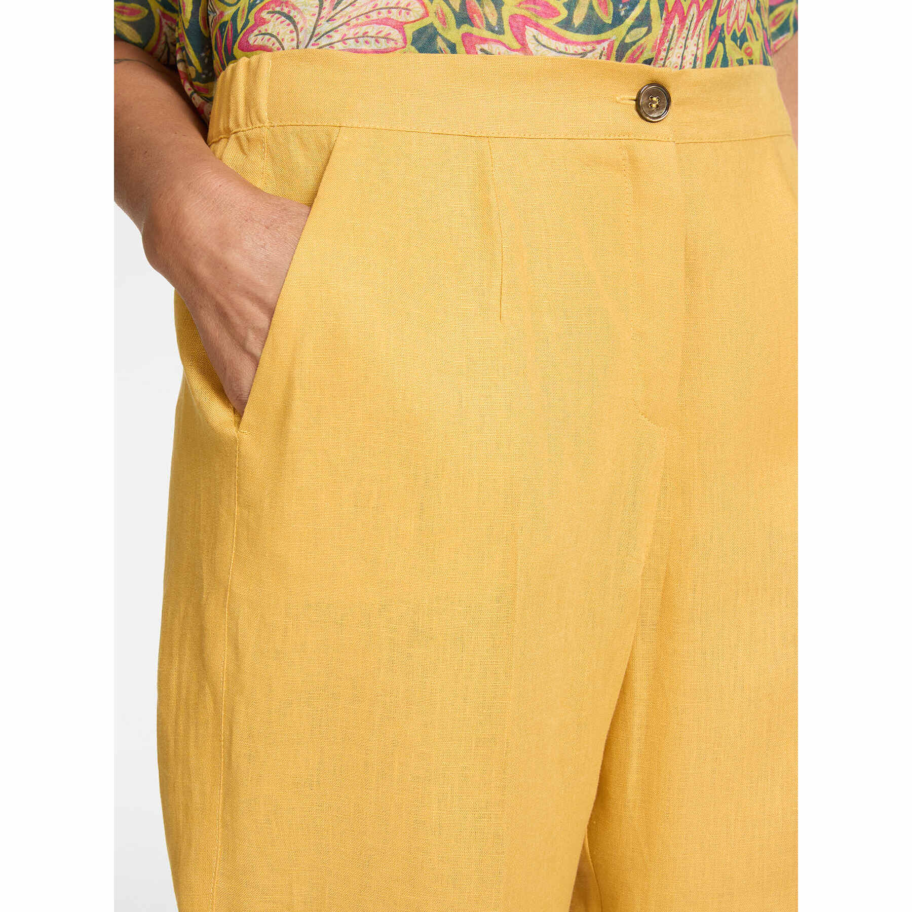 Elena Mirò - Pantalones de lino - Amarillo