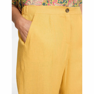 Elena Mirò - Pantalones de lino - Amarillo