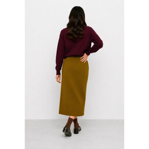Kocca - Gonna midi da donna in viscosa con spacco laterale Donna