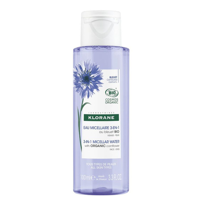 Bleuet Bio - Eau Micellaire 3-en-1 - Visage, Yeux