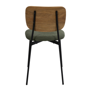 Lot de 4 Chaises - HOME DECO FACTORY - Jules - Design Épuré - Vert