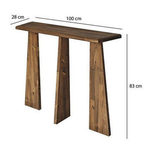 Consolle TomoeGozen, Tavolo multiuso, Mobiletto d'appoggio, Scrivania da corridoio, 100x28h83 cm, Quercia