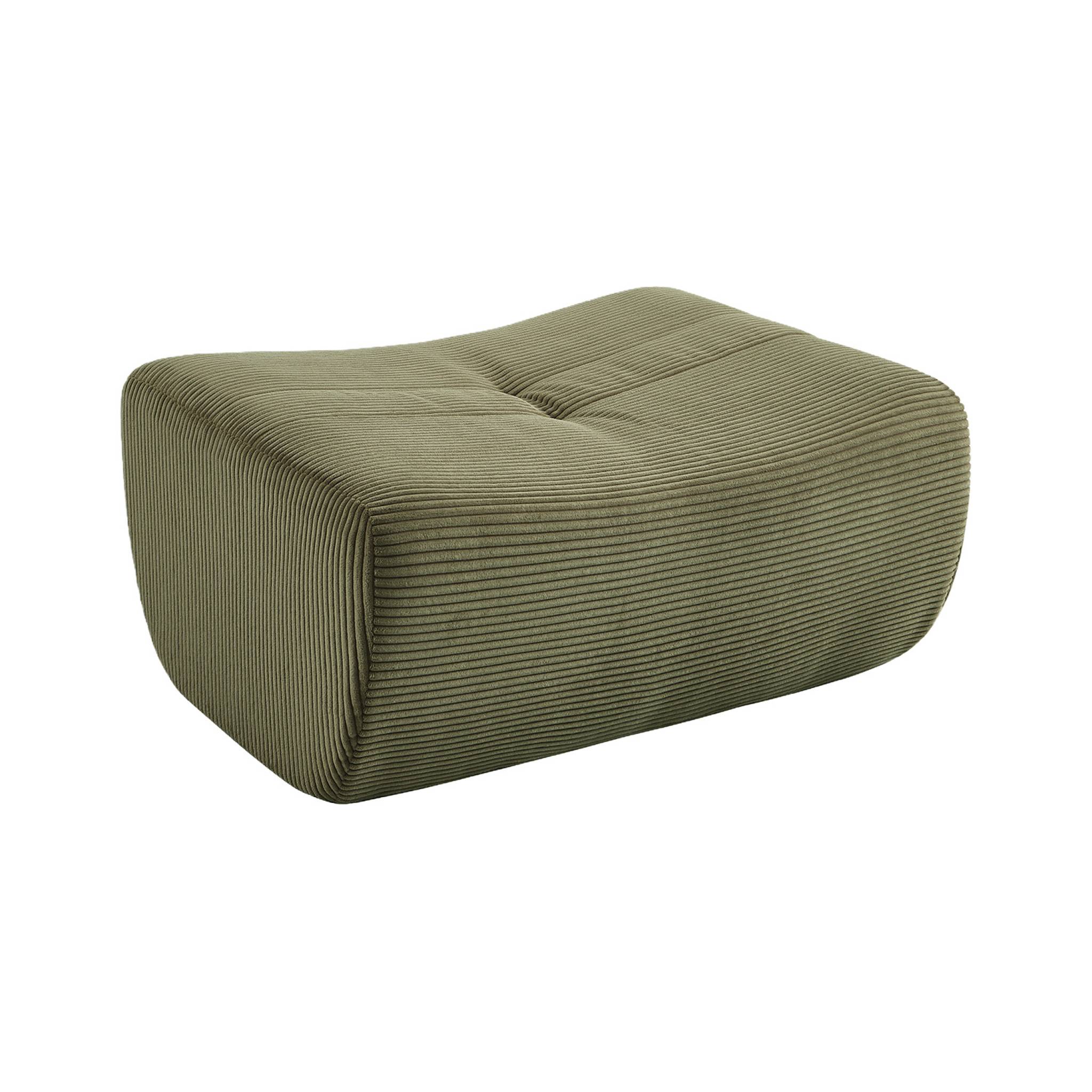 Canapé d'angle modulable 5 places avec repose pied velours côtelé SOKOL