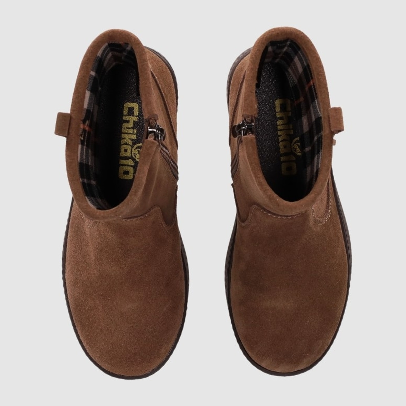 Botines de Serraje - Taupe - Tacón: Bajo