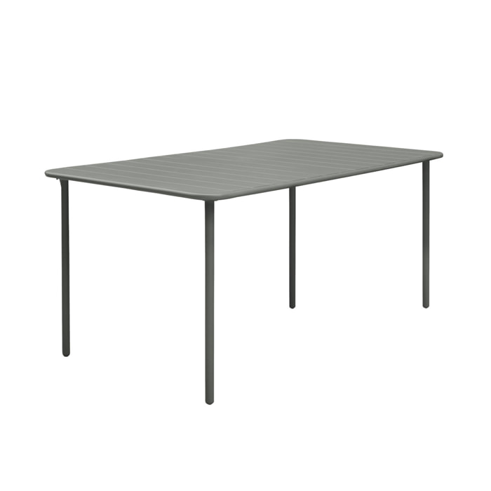Table de jardin métal 6-8 places. kaki. Amelia. 160x90xH72.5cm