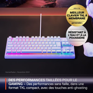 Clavier gamer STEELSERIES Apex 3 TKL Lavande