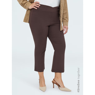 Fiorella Rubino - Pantaloni Kick Flare vita elasticizzata asimmetrica - Marrone