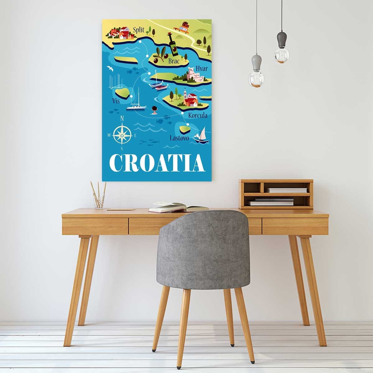 Tableau  les iles de croatie Toile imprimée