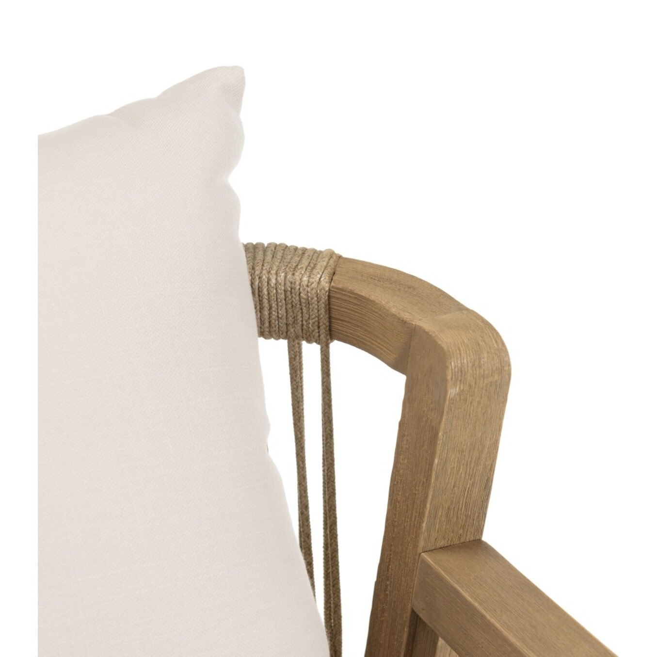 CELESTIN - Lot de 2 fauteuils bois acacia/cordage synth. beige et gris