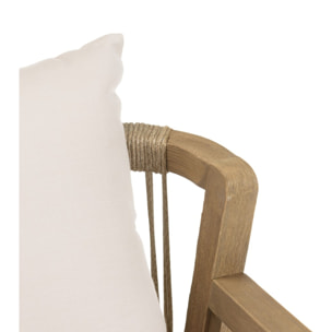CELESTIN - Lot de 2 fauteuils bois acacia/cordage synth. beige et gris