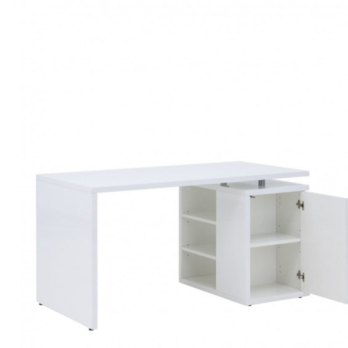 Bureau blanc laqué avec rangement - BROOK