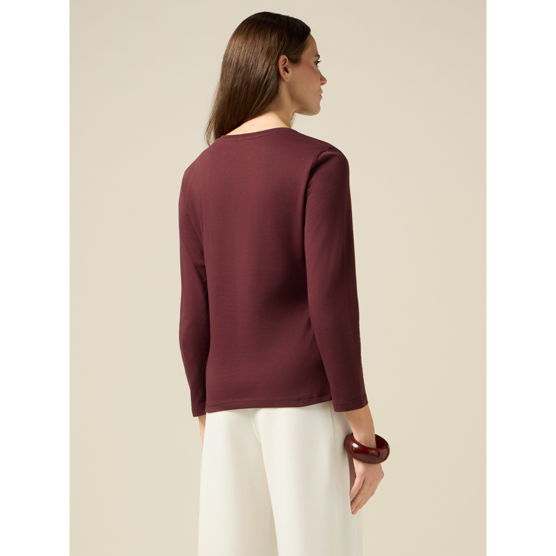 Oltre - T-shirt con spille - Bordeaux