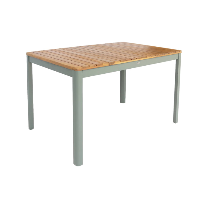 Table de jardin SENORA acacia kaki avec coins arrondis. 6 places. 120 x 80 x 75 cm