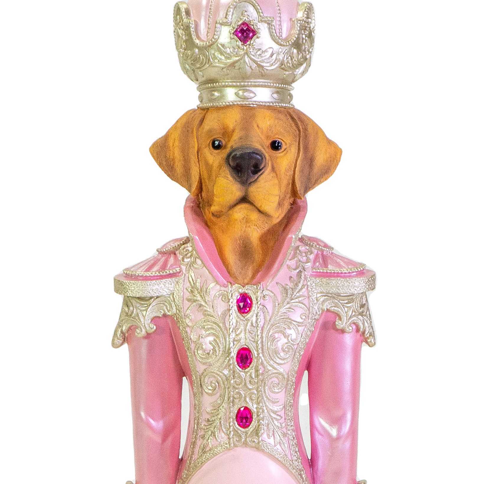 Soldatino in resina cane rosa cm24x22h92