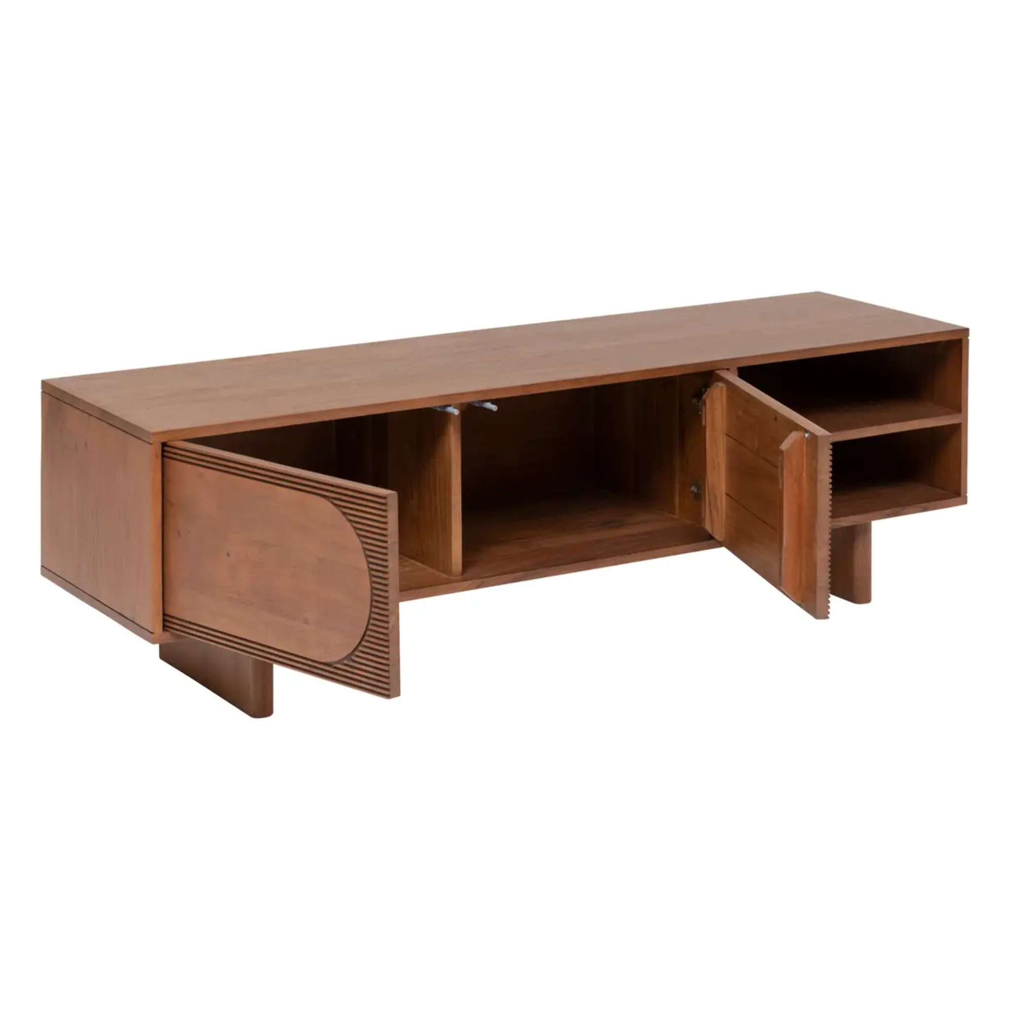 Meuble tv 2 portes "Nanda" marron 147x45,5x40cm