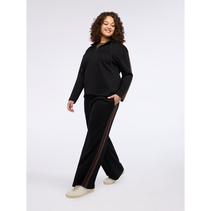 Fiorella Rubino - Pantaloni Wide Leg in tessuto scuba - Nero