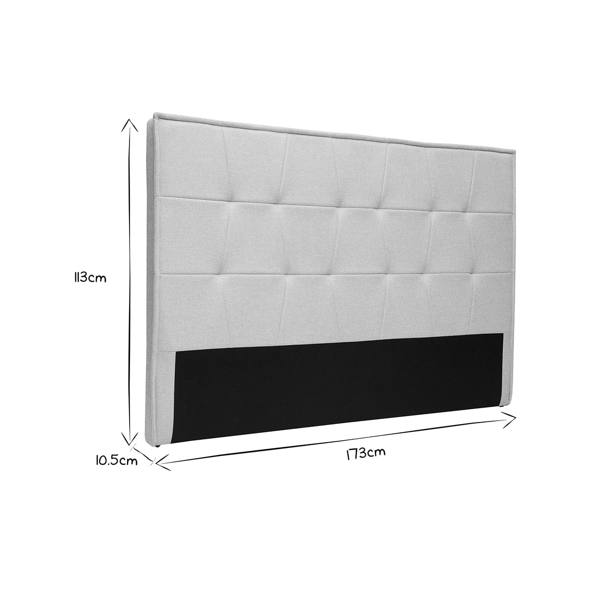 Tête de lit en tissu effet velours texturé beige L170 cm SUKA