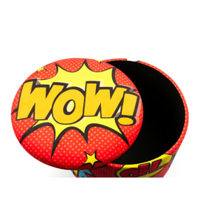 Pouf contenitore Excelsa Pop in velluto e legno 38x38x45 cm multicolore