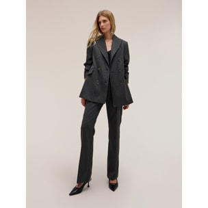 Motivi - Pantaloni flare gessati The Tailoring Lab - Grigio