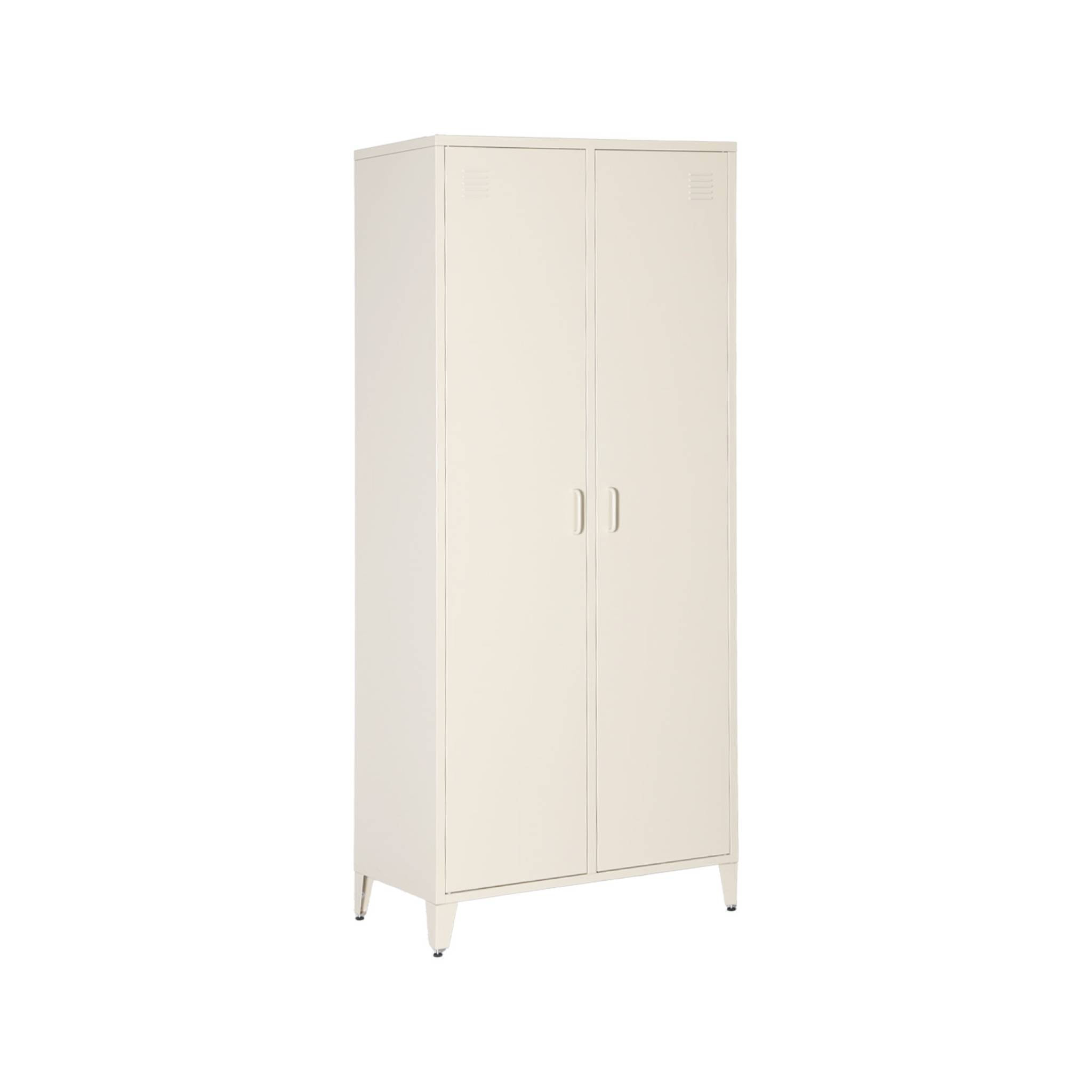 Armoire chambre dressing industriel métal 2 portes, 4 étagères, 1 penderie  SOHO