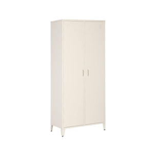 Armoire chambre dressing industriel métal 2 portes, 4 étagères, 1 penderie  SOHO