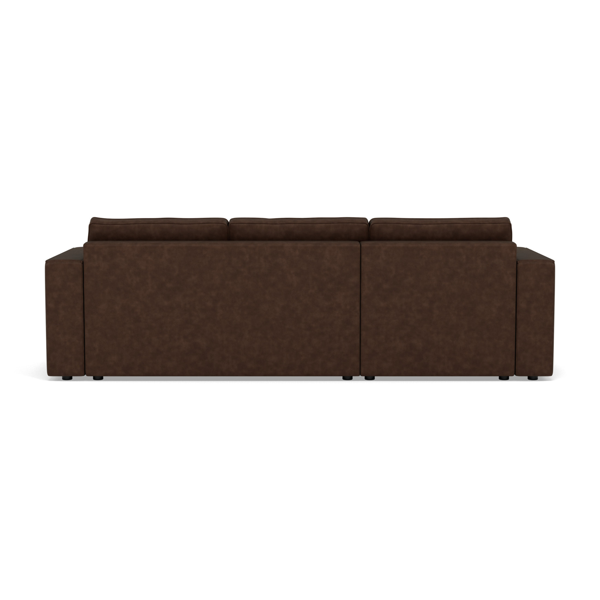 Topaze - canapé d'angle réversible 4 places convertible avec coffre en simili - Marron