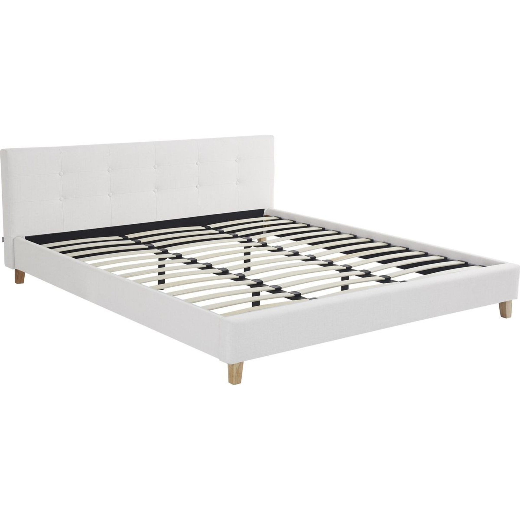 Lit avec tête de lit en tissu - MILO