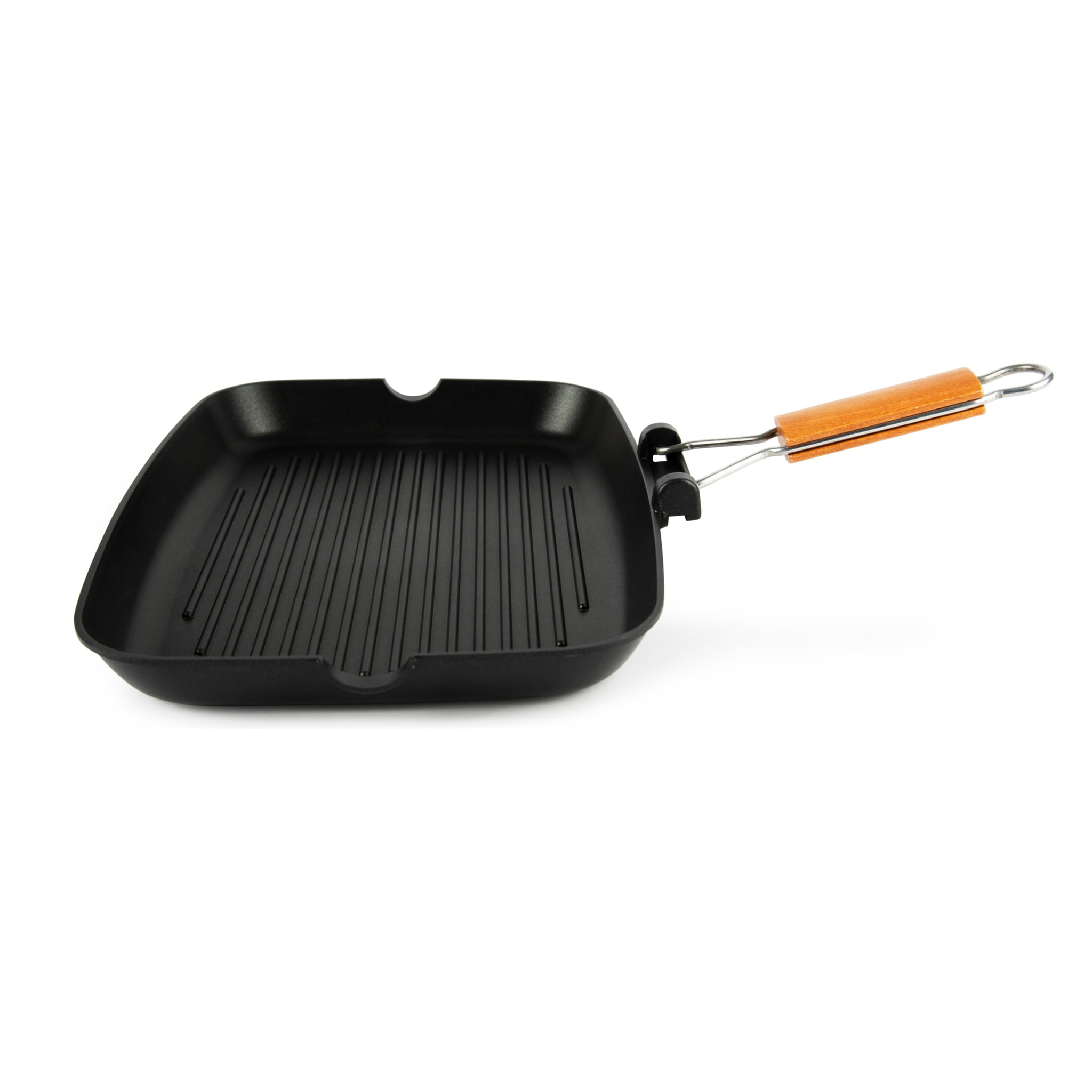Grill rectangulaire 25 × 35 cm Excelsa – Grigliosa, Acier Noir