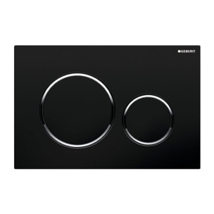 Pack WC Bati Geberit + WC suspendu Swiss Aqua Technologies sans bride + abattant SoftClose + plaque noire (GebBlack