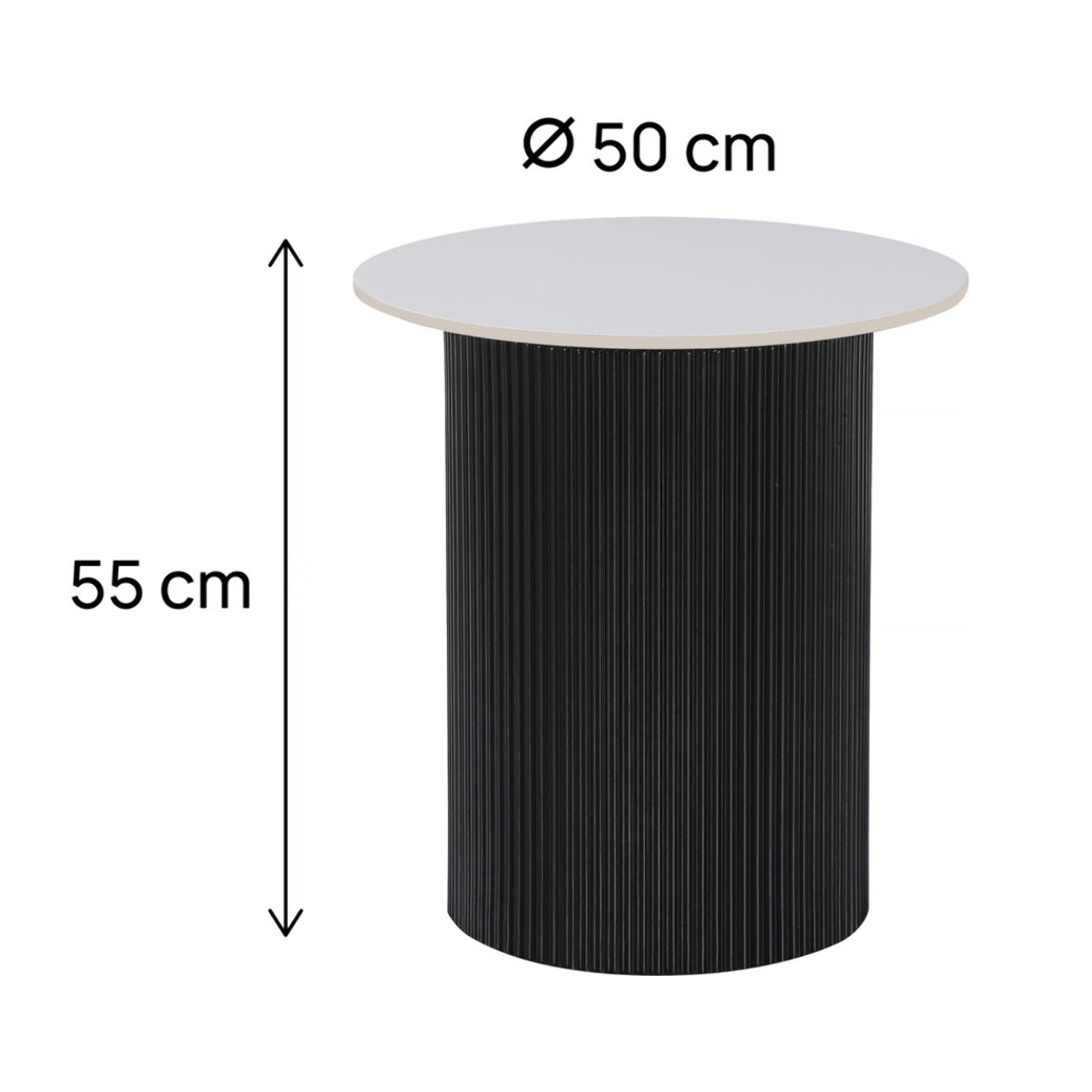 Table d'appoint, bout de canapé, table de chevet en céramique "Eclat" - 50 x 50 x 55 cm - Blanc