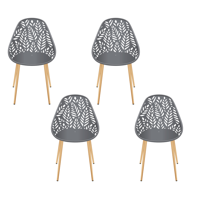 Chaise Lucena Gris - Lot De 4