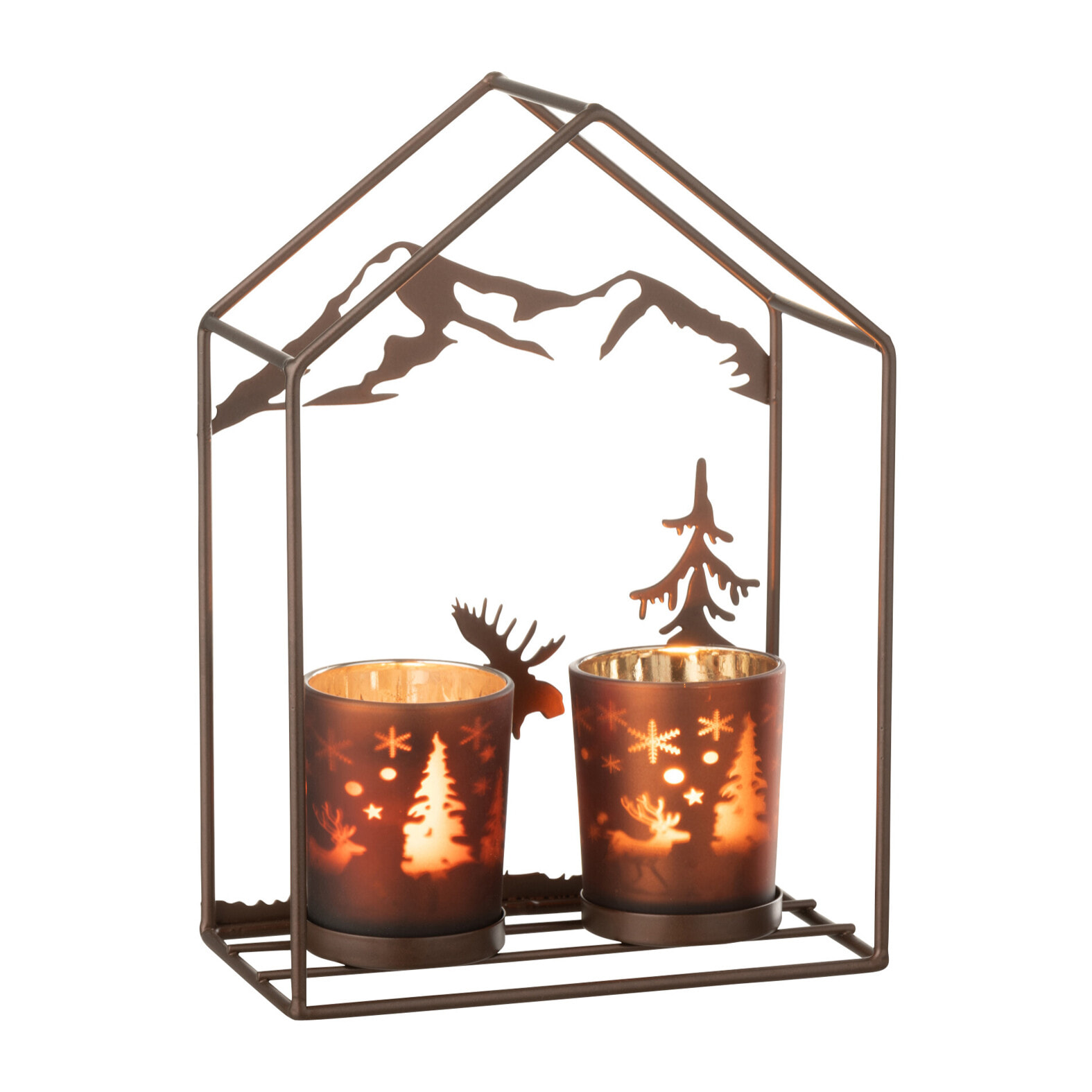J-Line photophore 2 Verres - fer - brun