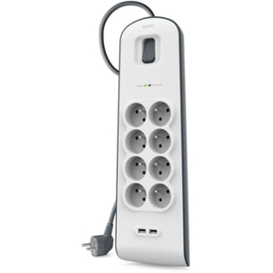 Multiprise USB BELKIN 8 prises parafoudres + 2 USB