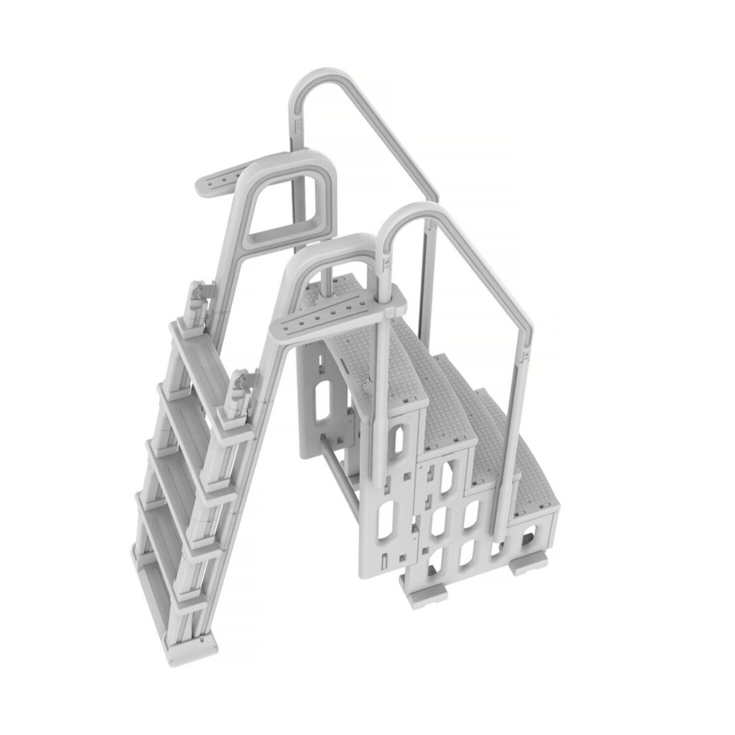 Escalier double piscine "Mario" avec système de sécurité enfant