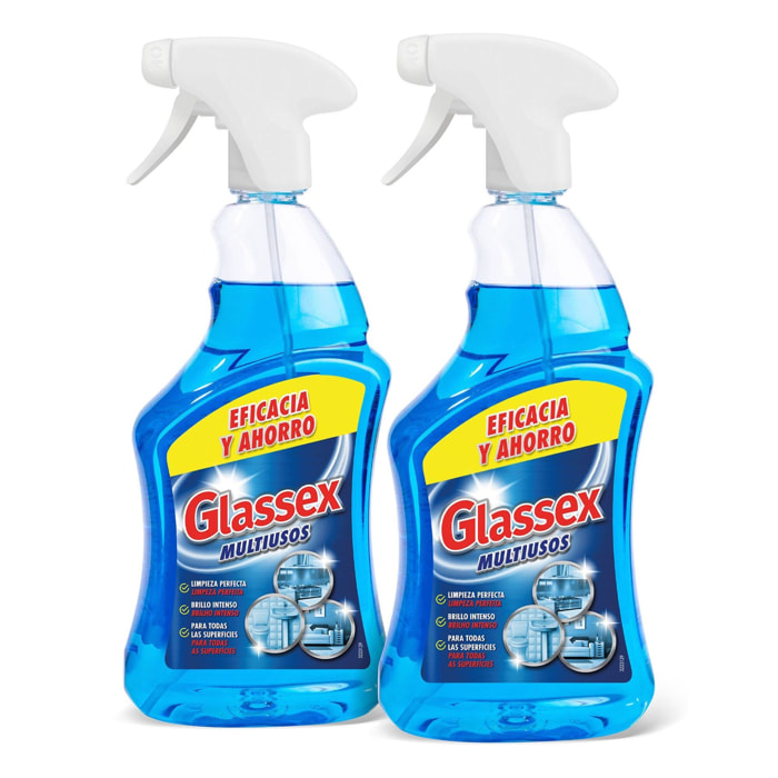 Limpiador multiusos Glassex pistola 1,5L, pack 2 unidades x 750ml