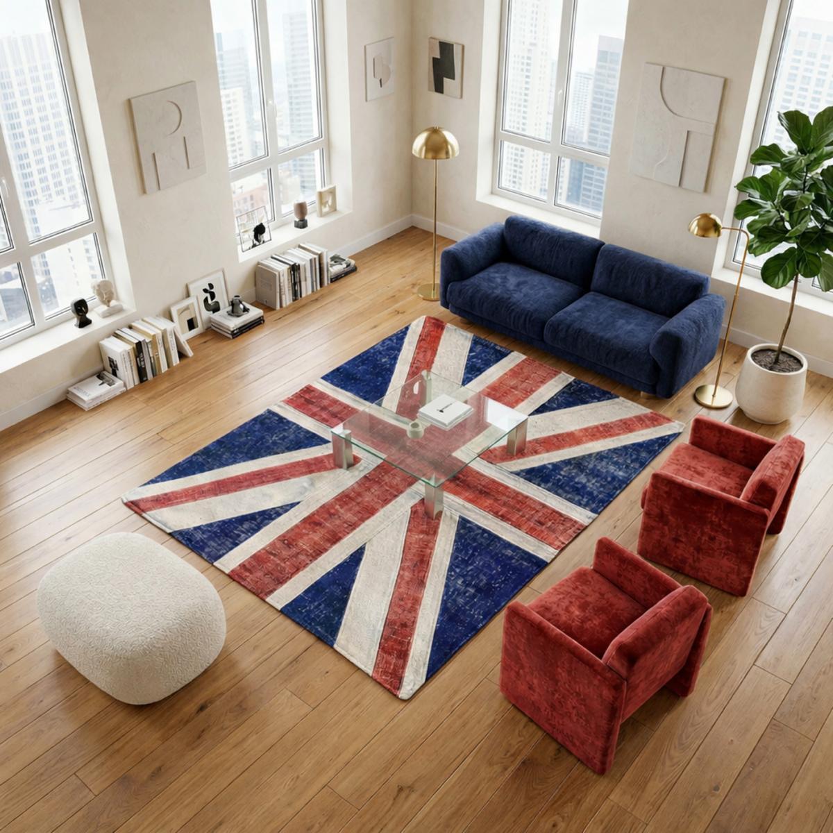 Authentique tapis Noué main en Turquie motif Union Flag
