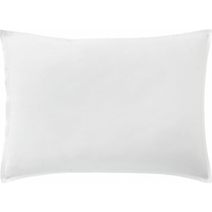 Paire de Lot de 2 taies d'oreiller Percale de coton 80fils Blanc
