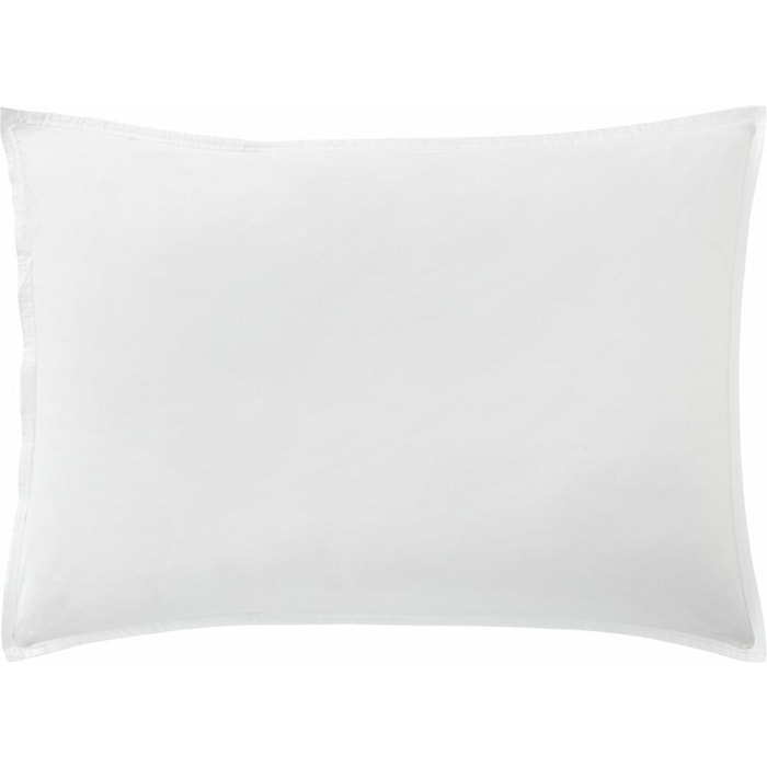 Paire de Lot de 2 taies d'oreiller Percale de coton 80fils Blanc