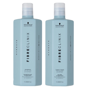 SCHWARZKOPF Kit Fibre Clinix Hydrate Shampoo 1000ml +  Conditioner 1000ml
