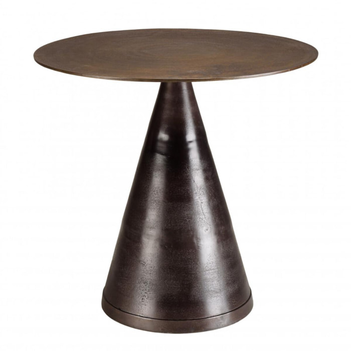 JONAS - Table ronde 80cm alu couleur laiton pied conique