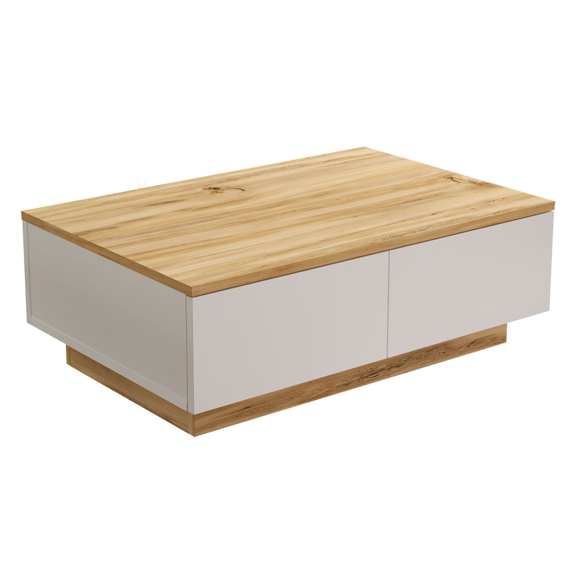 Mesa de centro cuadrada con cajón de almacenamiento wellhome.