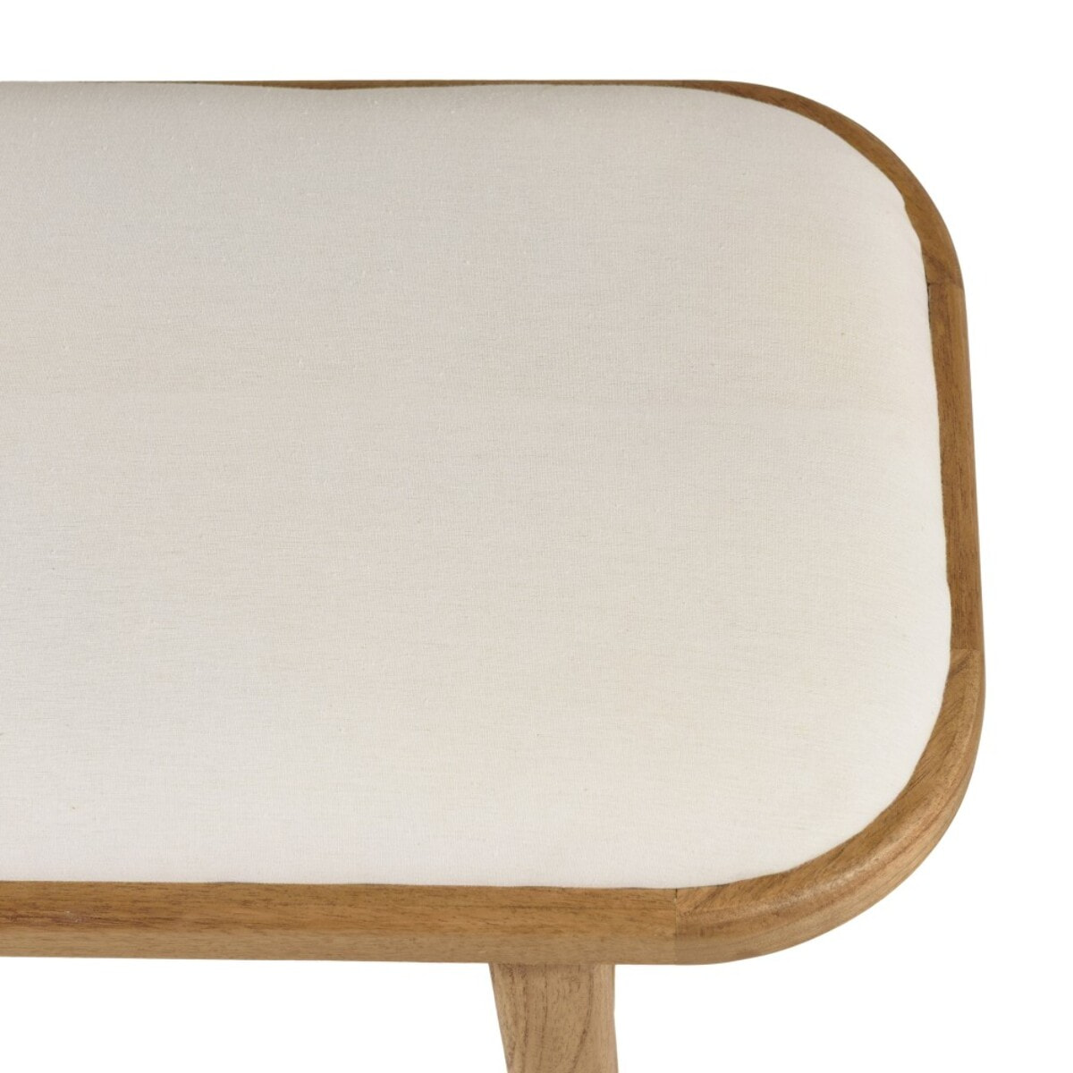 AMY - Banc 1 place avec coussin blanc en bois de mindi et rotin naturel AMY
