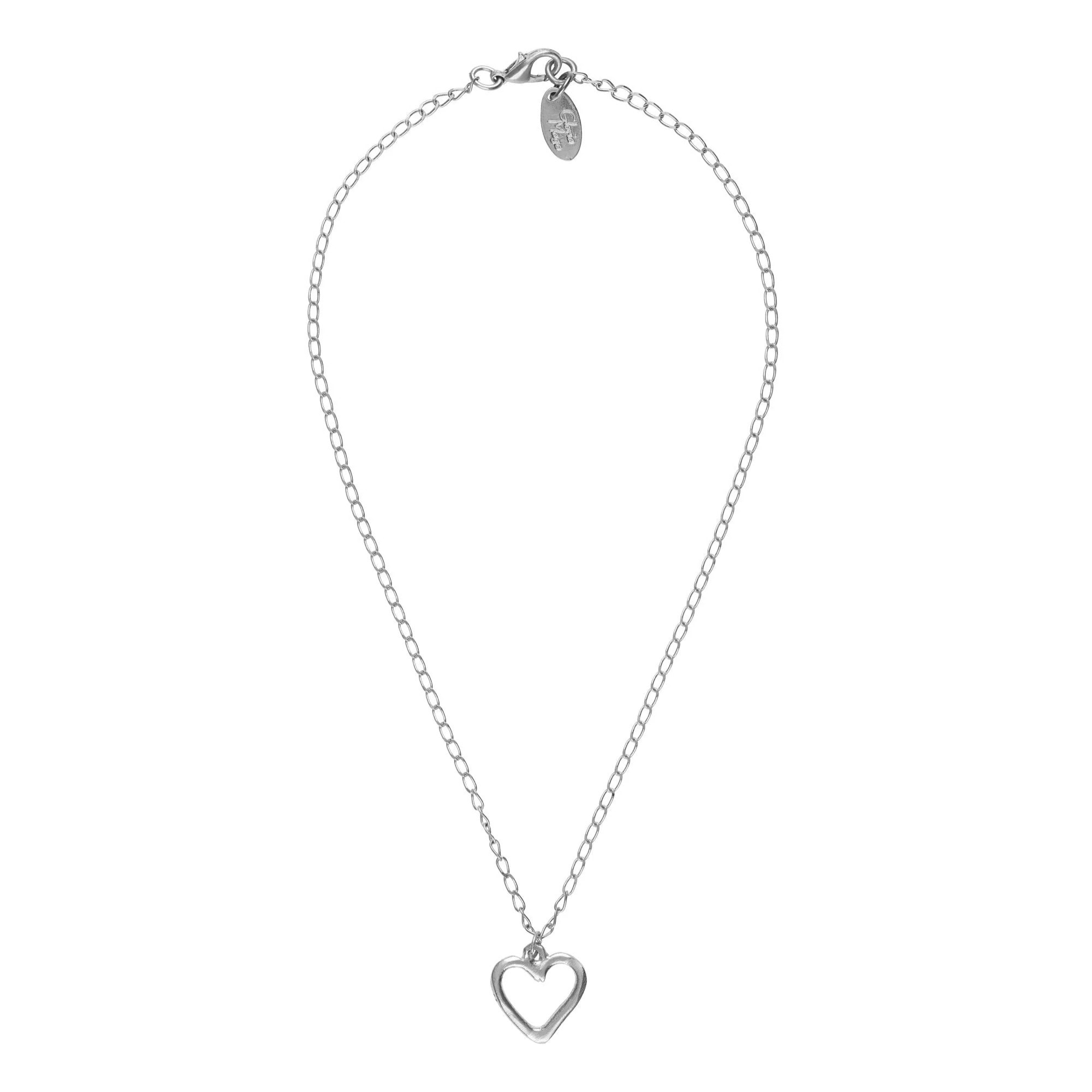 Gargantilla cadena plata chapado corazón Heart