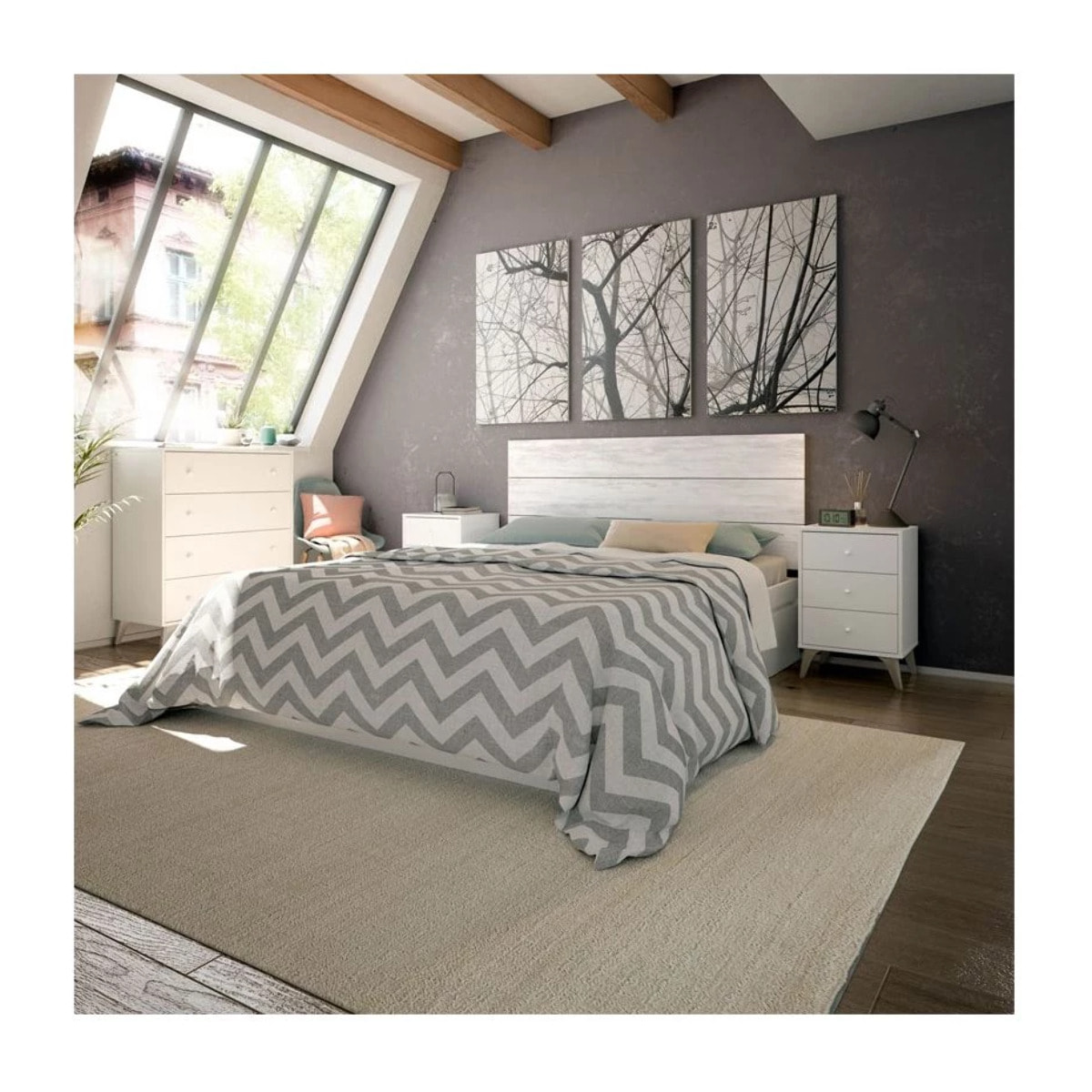 Mesita de noche Sweet Blanco Artik (Blanco Mate)