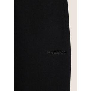 Pantaloni jogger donna in felpa garzata con elastico logato