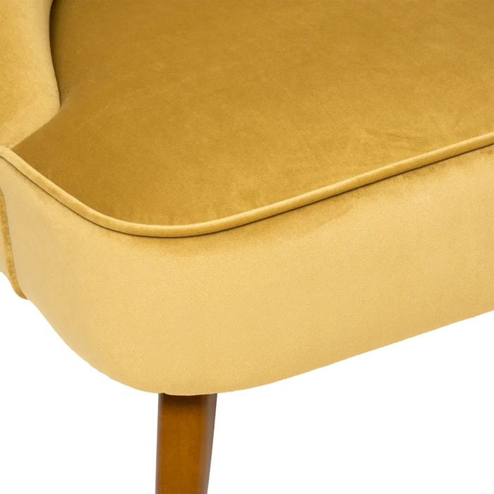 Fauteuil "Naova" - jaune - velours