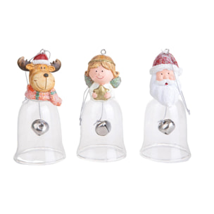 Santa+Angelo+Renna Assortiti 11 Cm Su Campana - Pezzi 6 - Colore:Assortiti - Bianchi Dino - -