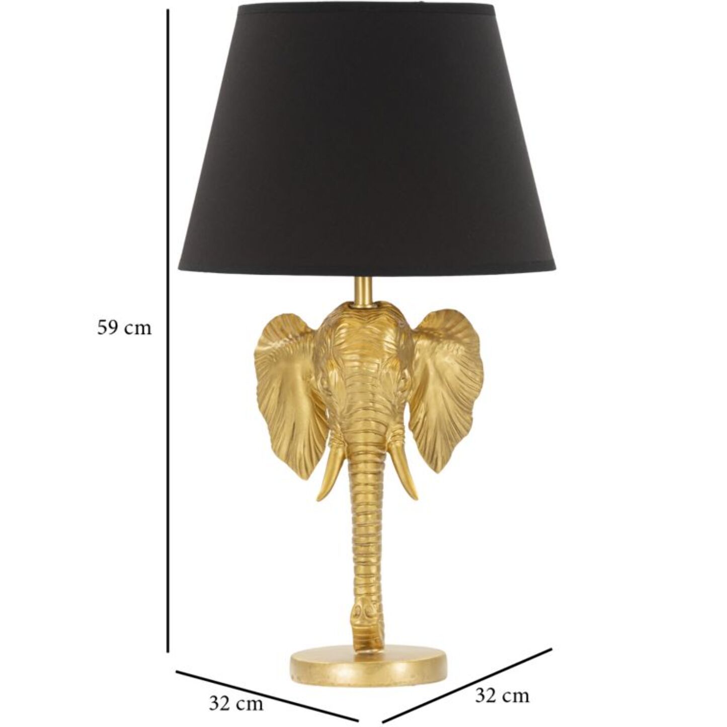 LAMPADA DA TAVOLO ELEFANTE CM Ø 32X59