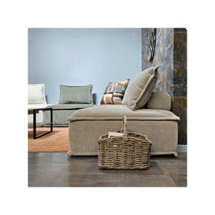 Panier rectangulaire avec grande anse H. 38 cm en kubu tressé - SIMON