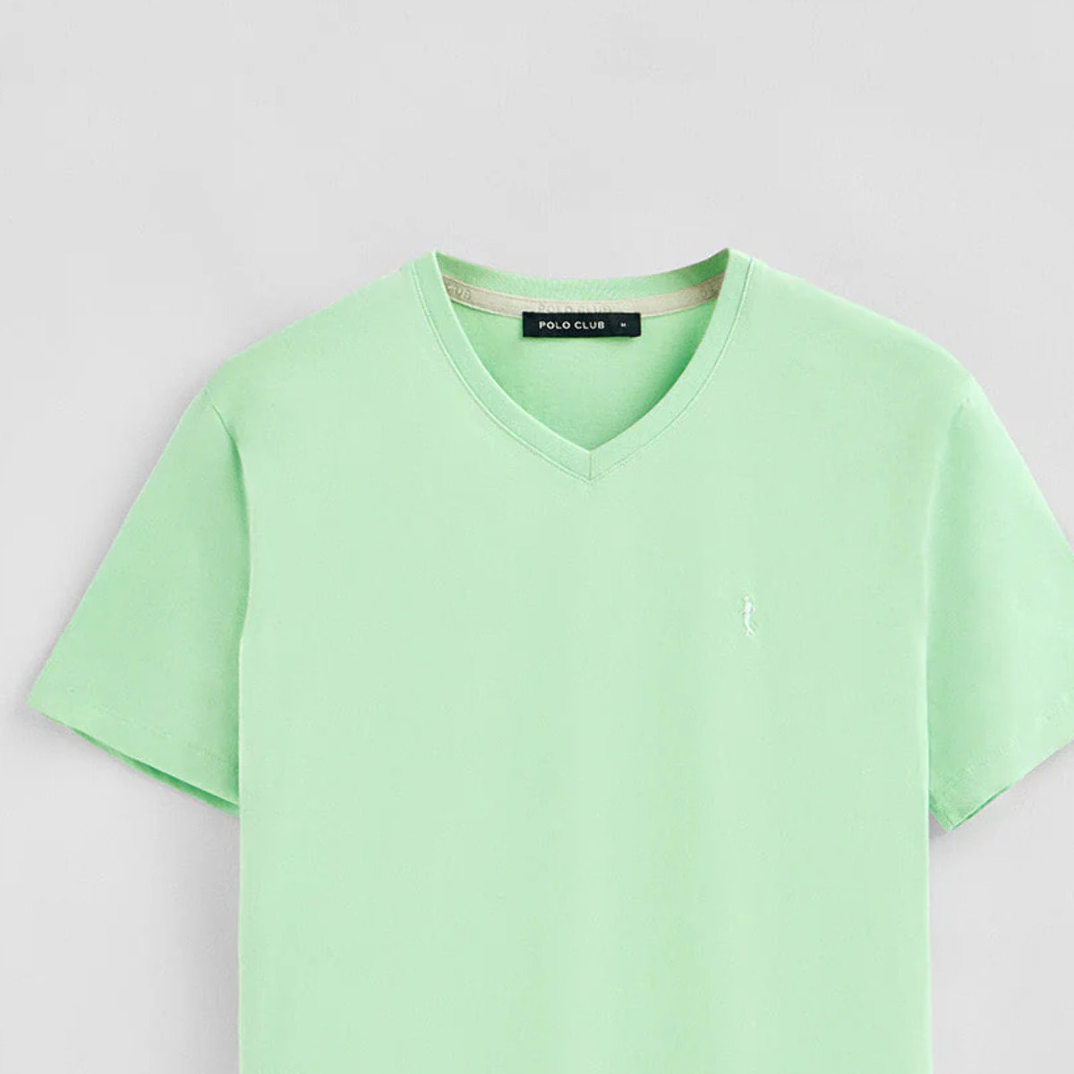 Maglietta menta a maniche corte e scollo a V con ricamo Rigby Best